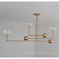 Simple hanging decorative round ball metal gold luxury modern led chandelier